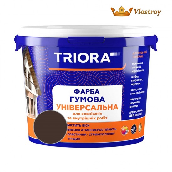 Краска резиновая универсальная 3.5 кг Triora 44 RAL 8017 темно-коричневый