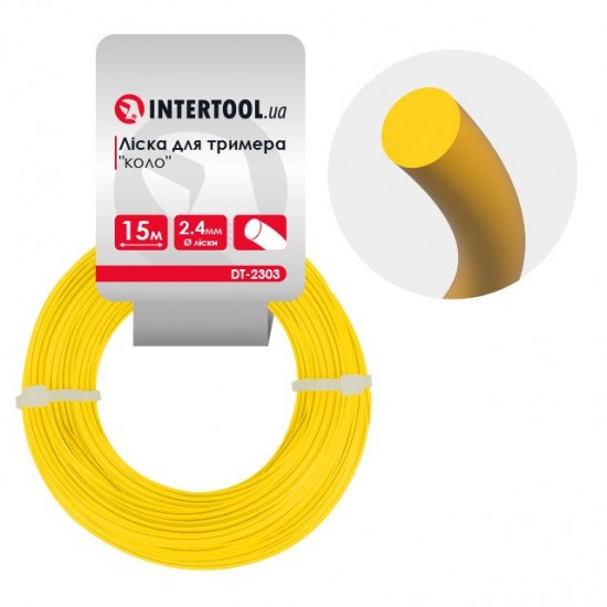 Леска для триммера круг 2.4 мм х 15 м Intertool DT-2303