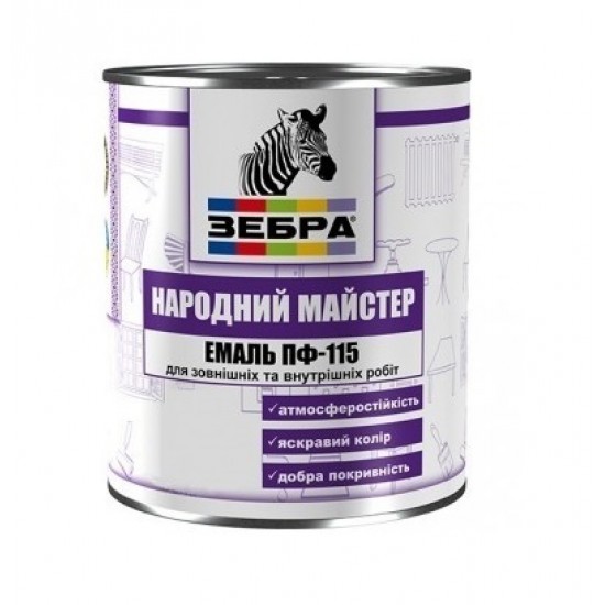 Эмаль ПФ-115 универсальная ZEBRA MASTER малахит 1225 М25 2.6 кг