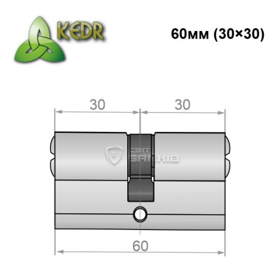 Цилиндр для дверного замка KEDR ZINK M60 PLK SN 30Тх30 8926