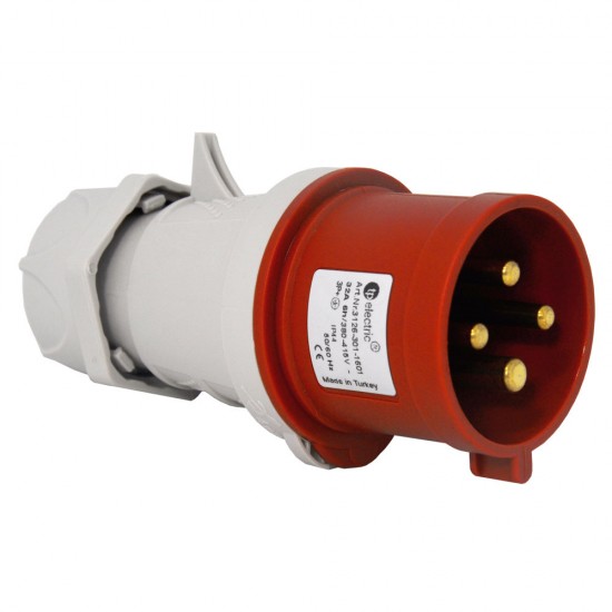 Вилка силовая 16А/4(ЗР+РЕ)IP44 TP elektric 3211-301-1601 62-66-40