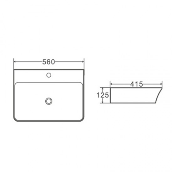 Умывальник накладной керамический MIXXUS PREMIUM BEVEL-0202 560х415х125 мм MP6481