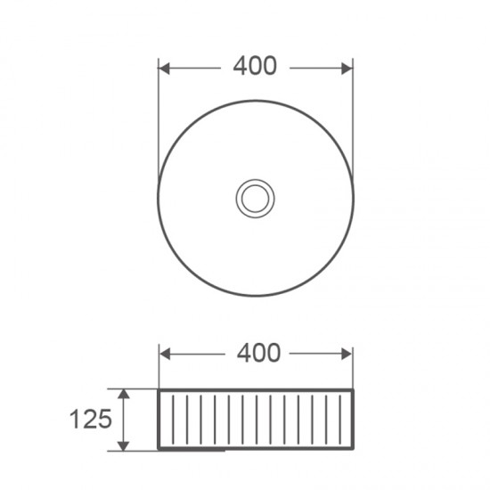 Умывальник накладной керамический MIXXUS PREMIUM WAVE-0101 400х400х125 мм MP6491