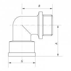 Колено 1 ВН латунь KOER KF0077