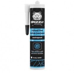 Герметик силиконовый санитарный белый ТМ GRIZZLY 280мл