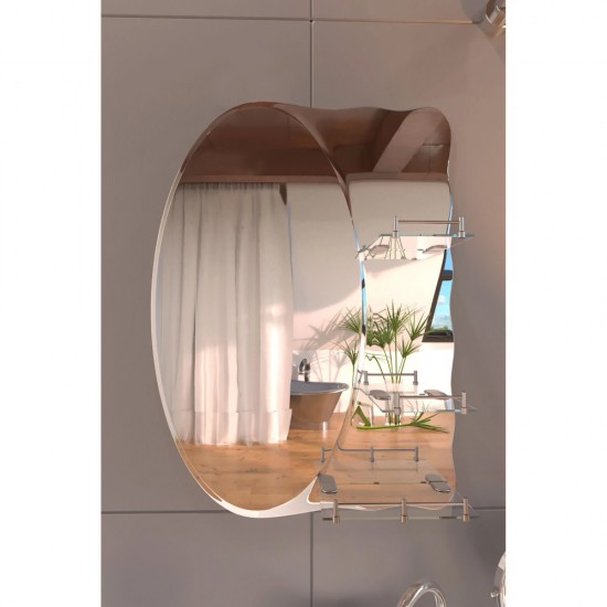 Зеркало настенное ZERIX SOLO MOZ01-650х850x100 ассиметричное 3 полки ZX5625