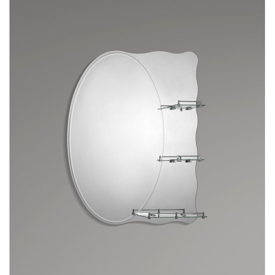 Зеркало настенное ZERIX SOLO MOZ01-650х850x100 ассиметричное 3 полки ZX5625