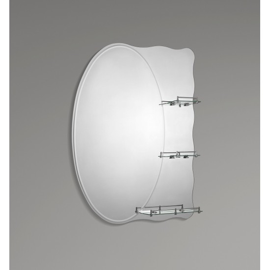 Зеркало настенное ZERIX SOLO MOZ01-650х850x100 ассиметричное 3 полки ZX5625