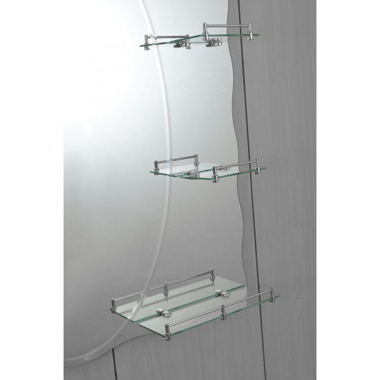 Зеркало настенное ZERIX SOLO MOZ01-650х850x100 ассиметричное 3 полки ZX5625