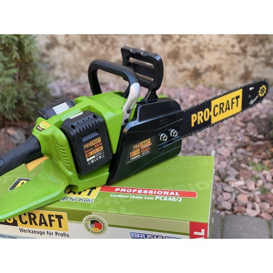 Пила цепная аккумуляторная PROCRAFT PCA40/4/2 Пила цепная аккумуляторная PROCRAFT PCA40/4/2