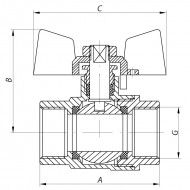 Кран шаровый 3/4 ВВ WATERPRO красная бабочка WP2903