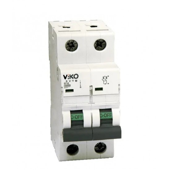 Автоматический выключатель Viko 2C (двухполюсный) 10А 4,5кА 230/400V Тип C 4VTB-2C10