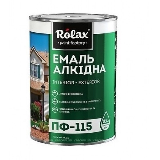 Эмаль алкидная Ролакс ПФ-115 ярко-голубая 0.9кг 516
