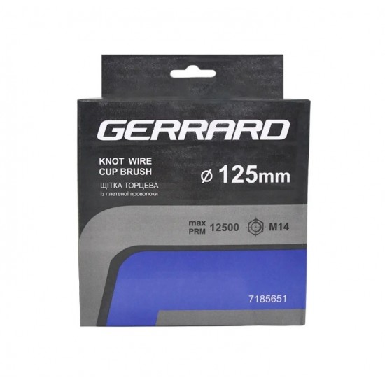 Щетка стальная торцевая плетеная 125 мм Gerrard 7185651 Щетка стальная торцевая плетеная 125 мм Gerrard 7185651