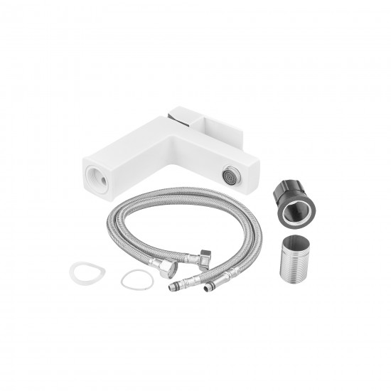 Смеситель для умывальника Plamix Kubus-001 SET White PM0671 Смеситель для умывальника Plamix Kubus-001 SET White PM0671