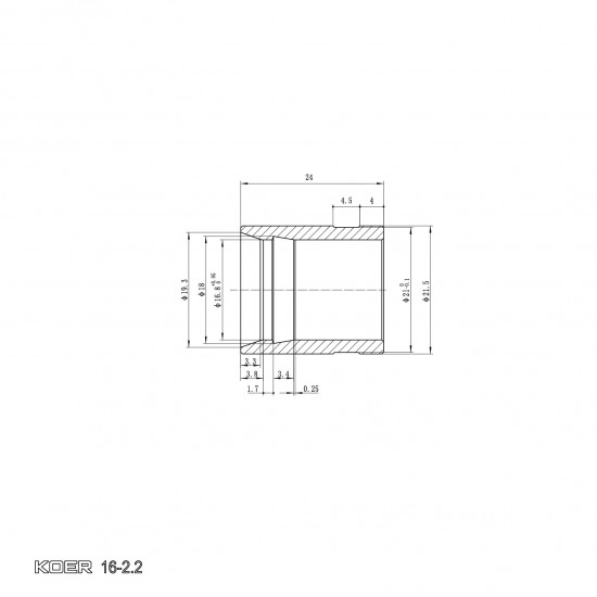 Гильза монтажная натяжная KOER KA.S16 - 16-2.2mm KR4899 Гильза монтажная натяжная KOER KA.S16 - 16-2.2mm KR4899