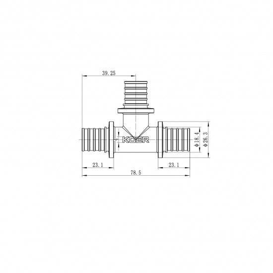 Тройник равнопроходной KOER KA.T20 - 20(2.8mm) x 20(2.8mm) x 20(2.8mm) KR4885 Тройник равнопроходной KOER KA.T20 - 20(2.8mm) x 20(2.8mm) x 20(2.8mm) KR4885
