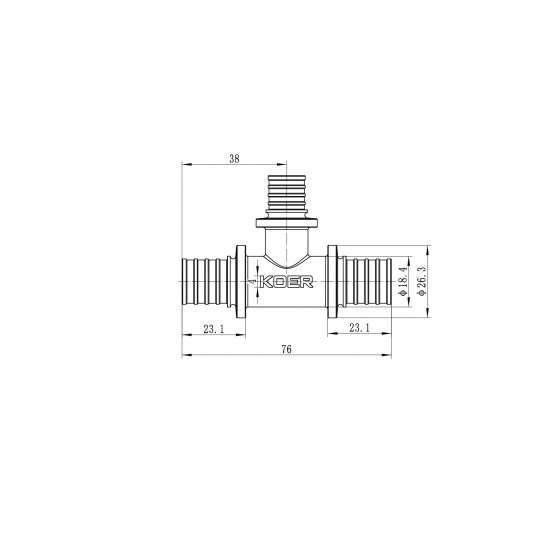 Тройник переходной KOER KA.T20-16-20 - 20(2.8mm) x 16(2.2mm) x 20(2.8mm) KR4888 Тройник переходной KOER KA.T20-16-20 - 20(2.8mm) x 16(2.2mm) x 20(2.8mm) KR4888