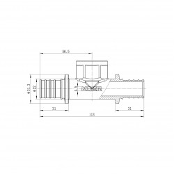 Тройник переходной KOER KA.T25-08F-25 - 25(3.5mm) x 3/4F x 25(3.5mm) KR4896 Тройник переходной KOER KA.T25-08F-25 - 25(3.5mm) x 3/4F x 25(3.5mm) KR4896