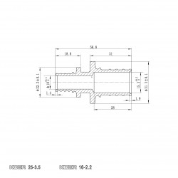 Муфта соединительная переходная KOER KA.С16-25 - 16(2.2mm) x 25(3.5mm) KR4859 Муфта соединительная переходная KOER KA.С16-25 - 16(2.2mm) x 25(3.5mm) KR4859