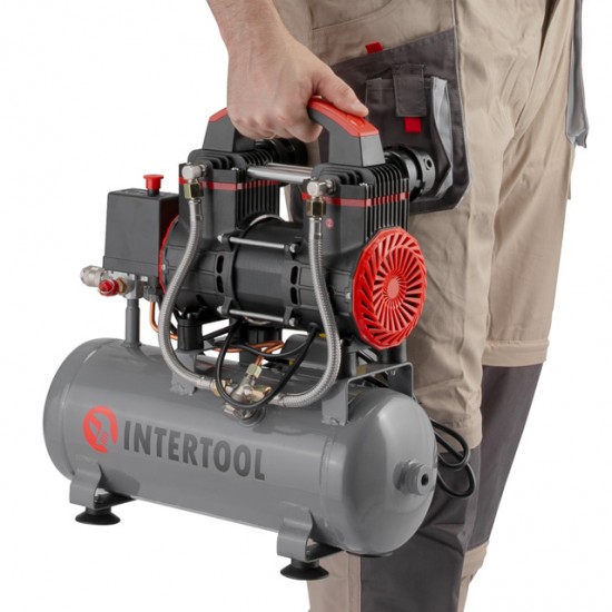 Компрессор воздушный 9л поршневой 0.75 кВт, 220 В Intertool PT-0015