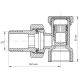 Вентиль радиаторный угловой 1/2x1/2 антипротечка Koer KR.902-Gi KR0174