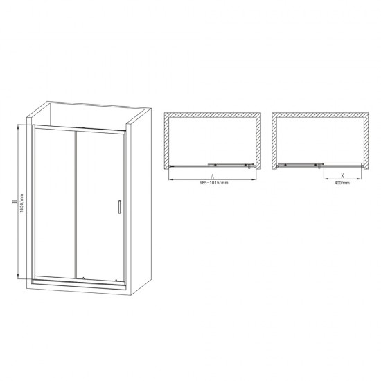 Двери в нишу раздвижные MIXXUS PREMIUM DIVERSE SD01-100x185-TR CHROME стекло прозрачное 5мм MI7165 Двери в нишу раздвижные MIXXUS PREMIUM DIVERSE SD01-100x185-TR CHROME стекло прозрачное 5мм MI7165
