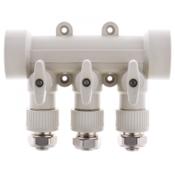 Коллектор распределительный 3-way с фитингом 40x20 PPR Koer K0191.PRO KP2556