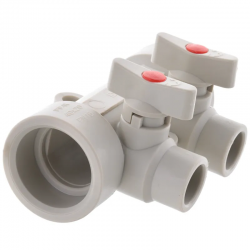 Коллектор распределительный 2-way с шаровыми кранами 40x20 PPR Koer K0169.PRO KP0219