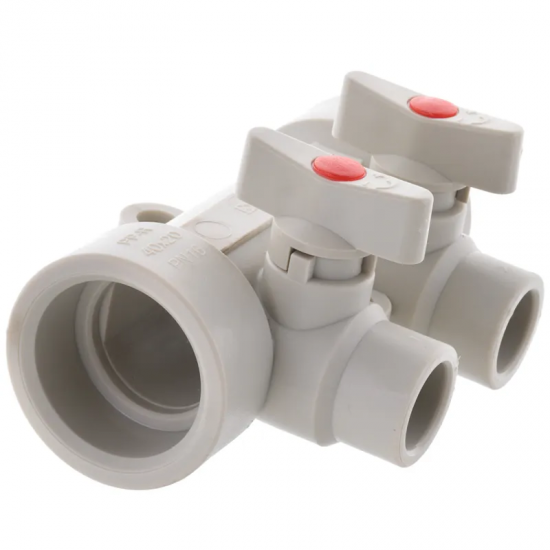Коллектор распределительный 2-way с шаровыми кранами 40x20 PPR Koer K0169.PRO KP0219 Коллектор распределительный 2-way с шаровыми кранами 40x20 PPR Koer K0169.PRO KP0219