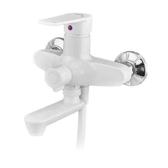 Смеситель для ванны PLAMIX OSCAR-008 EURO SET WHITE со шлангом и лейкой PM0698 Смеситель для ванны PLAMIX OSCAR-008 EURO SET WHITE со шлангом и лейкой PM0698