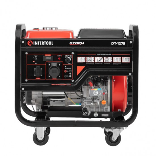 Генератор дизельний 7,0/7,5 кВт, 220 В, 12,5 л медная обмотка STORM INTERTOOL DT-1275 Генератор дизельний 7,0/7,5 кВт, 220 В, 12,5 л медная обмотка STORM INTERTOOL DT-1275