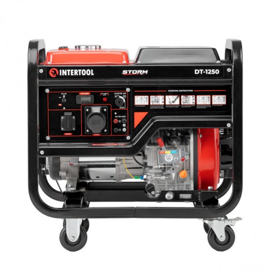 Генератор дизельний 5,0/5,5 кВт, 220 В, 12,5 л медная обмотка STORM INTERTOOL DT-1250 Генератор дизельний 5,0/5,5 кВт, 220 В, 12,5 л медная обмотка STORM INTERTOOL DT-1250