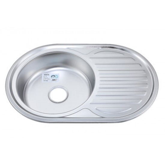 Мойка для кухни из нержавеющей стали врезная VENTA Satin 770x550 VM7756S 109633 Мойка для кухни из нержавеющей стали врезная VENTA Satin 770x550 VM7756S 109633