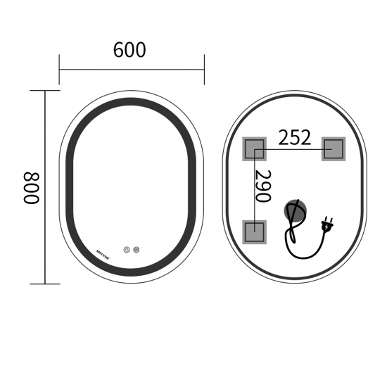 Зеркало настенное MIXXUS PREMIUM RLLIPSE MV05-80х60 REVERSE Anti-fog MP6642 Зеркало настенное MIXXUS PREMIUM RLLIPSE MV05-80х60 REVERSE Anti-fog MP6642
