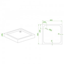 Душевой поддон Mixxus MIXXUS CUBIC ST01-90x90x13 квадратный с сифоном MI8371 Душевой поддон Mixxus MIXXUS CUBIC ST01-90x90x13 квадратный с сифоном MI8371