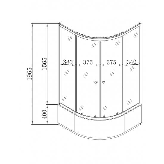 Душевая кабина с высоким поддоном матовое стекло Mixxus PLAIN SCT01-90x90x195-FB SATIN MI6894