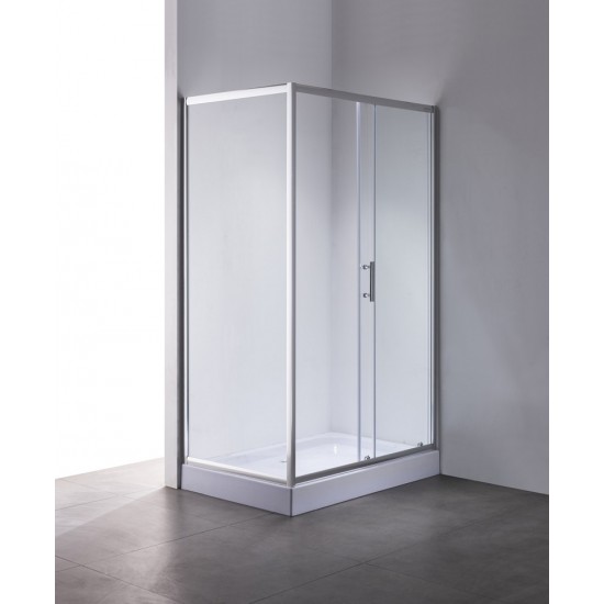 Душевая кабина с низким поддоном прозрачное стекло 5мм Mixxus HARD SCT01-100x90x198-TR CHROME MI6909
