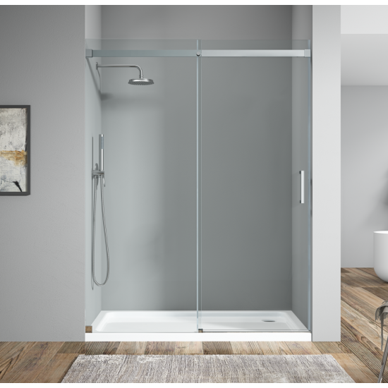 Двери в нишу раздвижные Koer SR SD02-140x200-TR-01 прозоре скло Easy Clean 8мм хром KR5383 Двери в нишу раздвижные Koer SR SD02-140x200-TR-01 прозоре скло Easy Clean 8мм хром KR5383