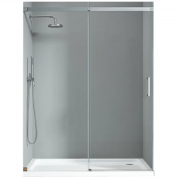 Двери в нишу раздвижные Koer SR SD02-140x200-TR-01 прозоре скло Easy Clean 8мм хром KR5383