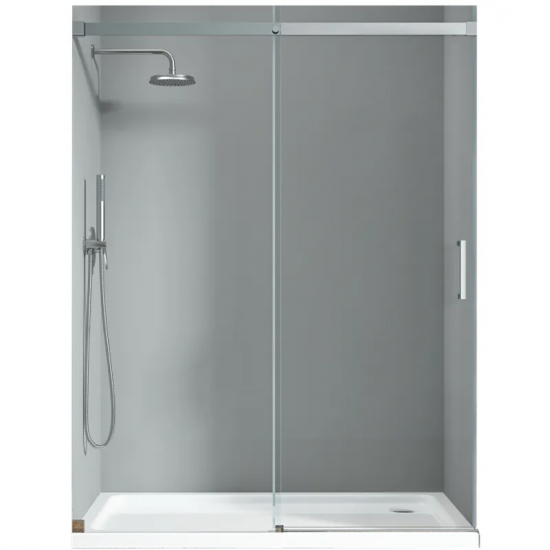 Двери в нишу раздвижные Koer SR SD02-140x200-TR-01 прозоре скло Easy Clean 8мм хром KR5383 Двери в нишу раздвижные Koer SR SD02-140x200-TR-01 прозоре скло Easy Clean 8мм хром KR5383