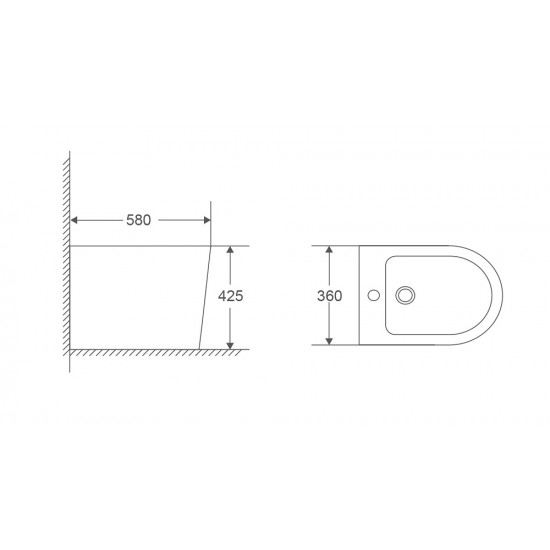 Биде напольное MIXXUS PREMIUM BEVEL-0601 580х360х425mm MP6598 Биде напольное MIXXUS PREMIUM BEVEL-0601 580х360х425mm MP6598