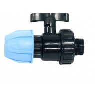 Кран шаровый 20 х 1/2 Н пластиковый для труб зажимной COS 85257