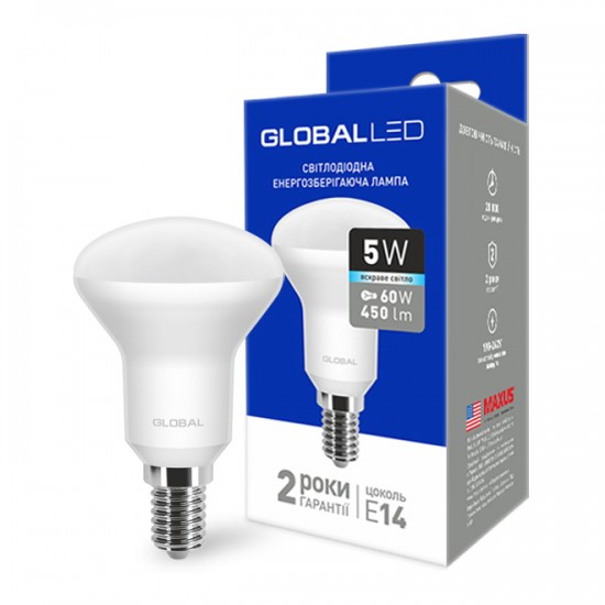 Лампа светодиодная 5W E14 Global 1-GBL-154 R50 4100K 220V
