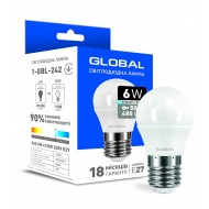 Лампа светодиодная 8W E27 Global 1-GBL-162 А60 4100K 220V AL