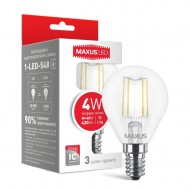 Лампа светодиодная 4W E14 Maxus 1-LED-548 G45 FM 4100К 220V