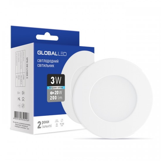 Светодиодный точечный LED светильник GLOBAL 3W 4100K