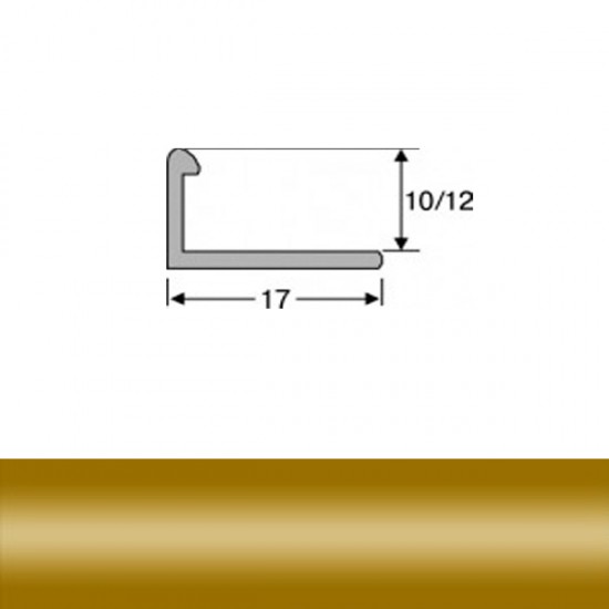 Уголок для плитки алюминиевый золото АП-10 5014 2,7м