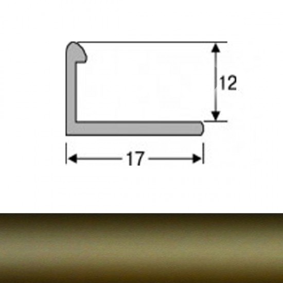 Уголок для плитки алюминиевый бронза АП-12 2,7м