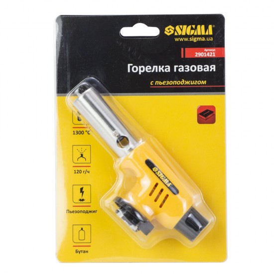 Горелка газовая с керамическим соплом с пьезоподжигом СИГМА 2901421 Горелка газовая с керамическим соплом с пьезоподжигом СИГМА 2901421